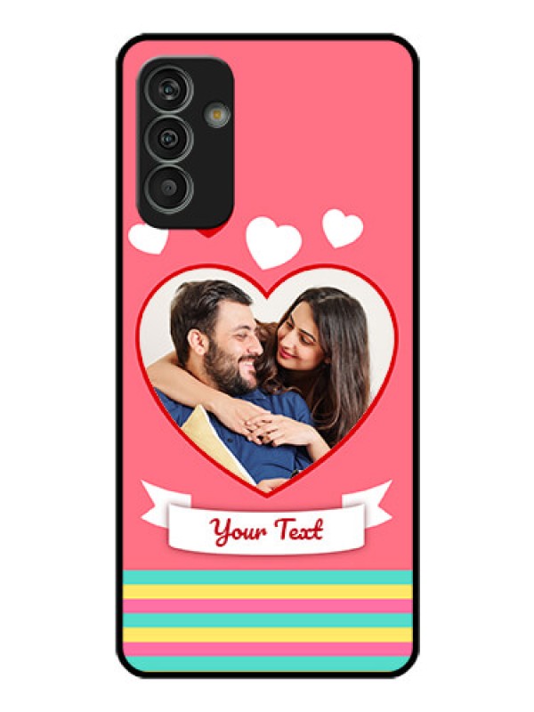 Custom Galaxy M13 4G Photo Printing on Glass Case - Love Doodle Design