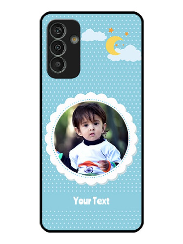 Custom Galaxy M13 4G Personalised Glass Phone Case - Violet Pattern Design