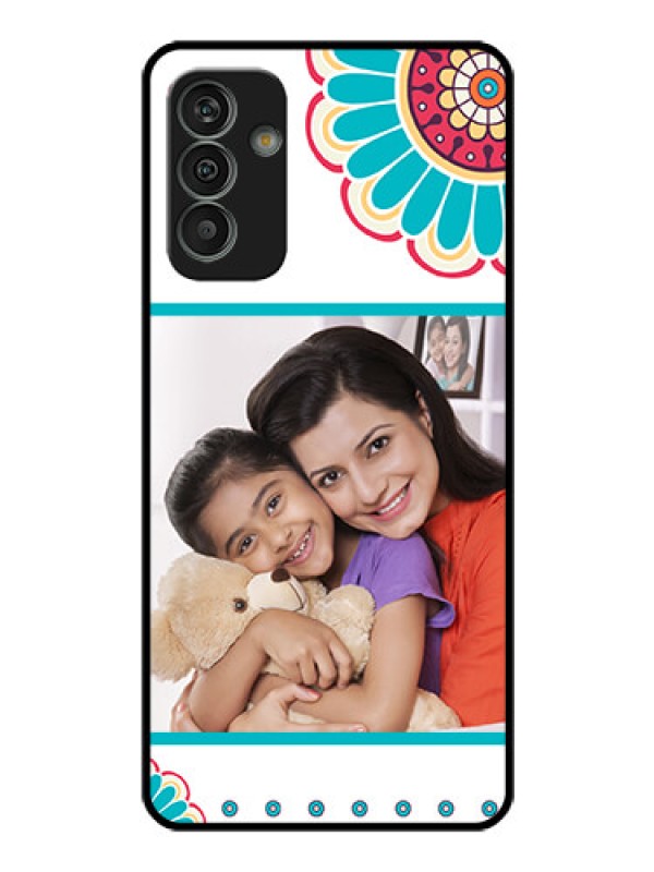 Custom Galaxy M13 4G Custom Glass Phone Case - Flower Design