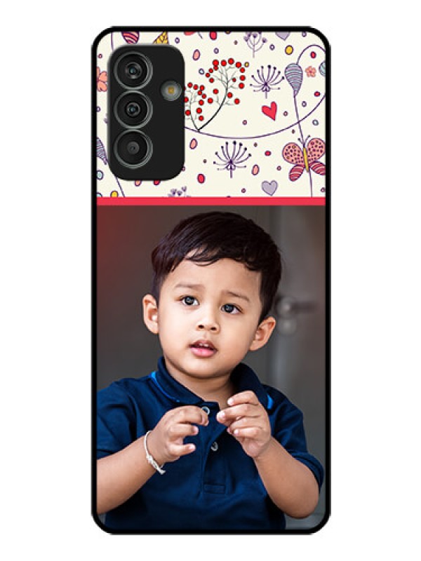 Custom Galaxy M13 4G Custom Glass Mobile Case - Premium Floral Design
