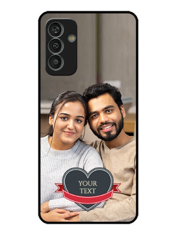Custom Galaxy M13 4G Custom Glass Phone Case - Just Married Couple Design