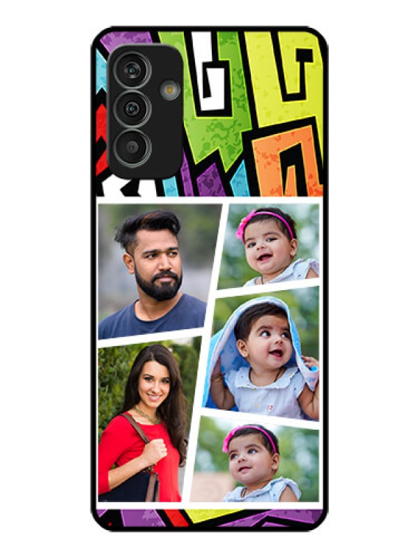 Custom Galaxy M13 4G Custom Glass Phone Case - Graffiti pattern Design