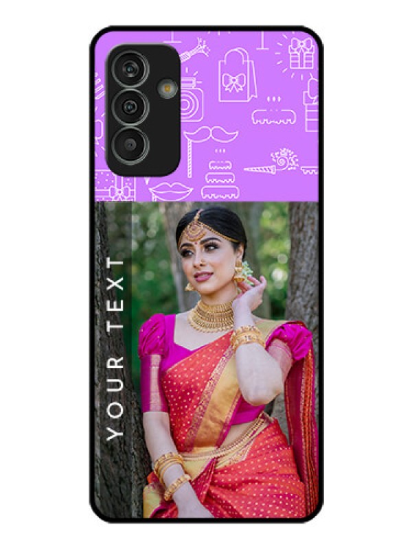 Custom Galaxy M13 4G Custom Glass Mobile Case - Birthday Icons Design