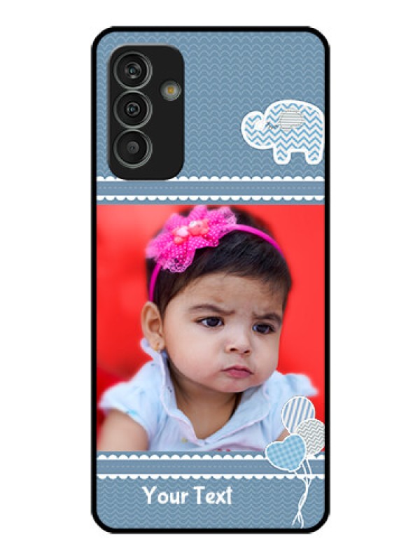 Custom Galaxy M13 4G Photo Printing on Glass Case - with Kids Pattern Design