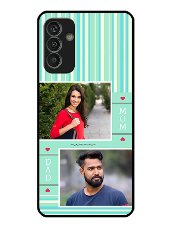 Custom Galaxy M13 4G Custom Glass Phone Case - Mom & Dad Pic Design