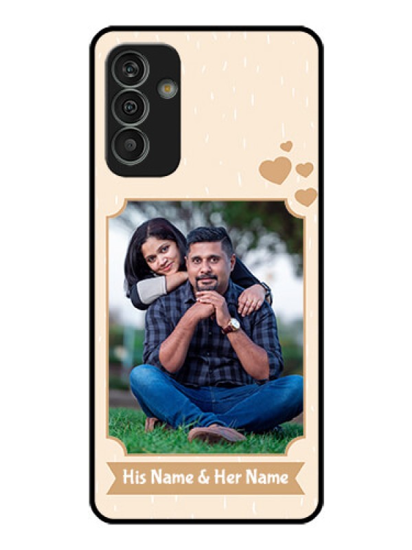 Custom Galaxy M13 4G Custom Glass Phone Case - with confetti love design