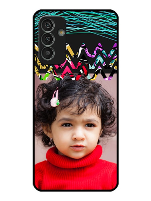 Custom Galaxy M13 4G Personalized Glass Phone Case - Neon Abstract Design