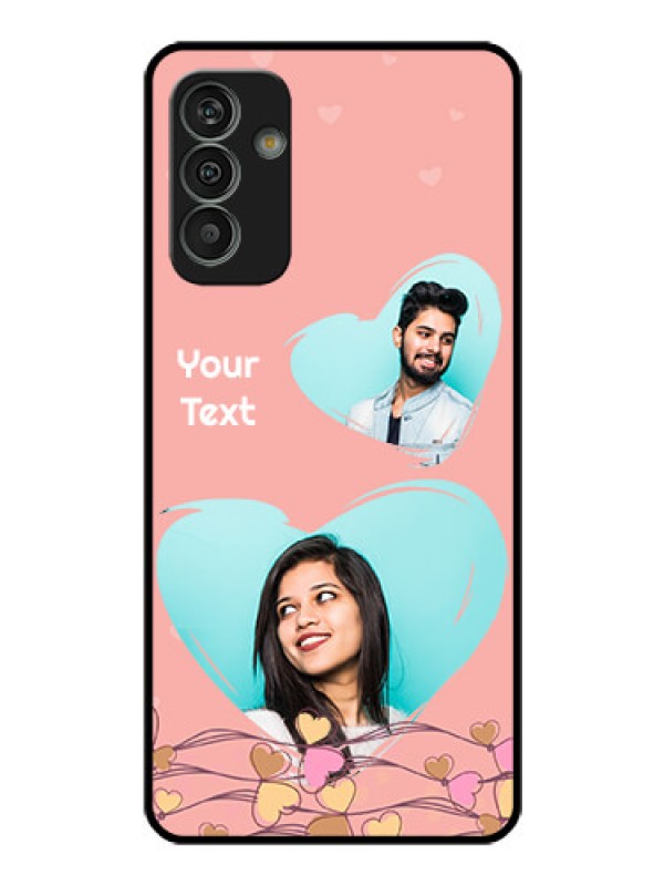 Custom Galaxy M13 4G Custom Glass Mobile Case - Love Doodle Design