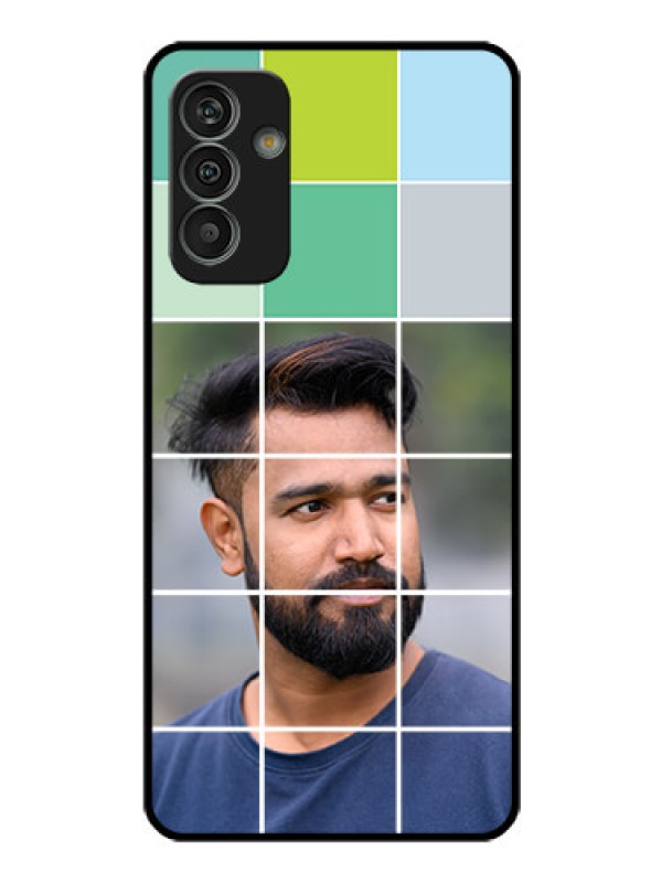 Custom Galaxy M13 4G Photo Printing on Glass Case - with white box pattern