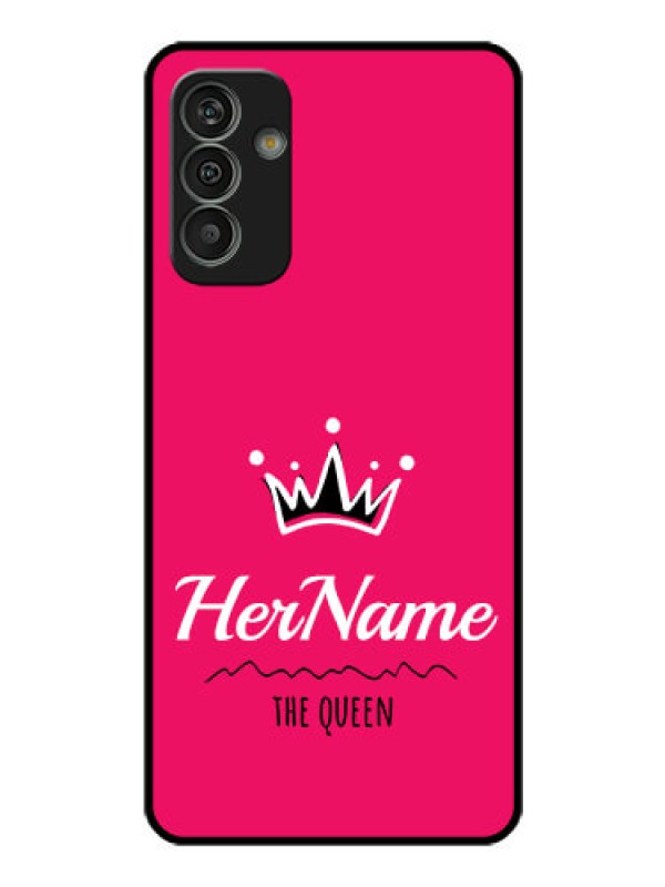 Custom Galaxy M13 4G Glass Phone Case Queen with Name