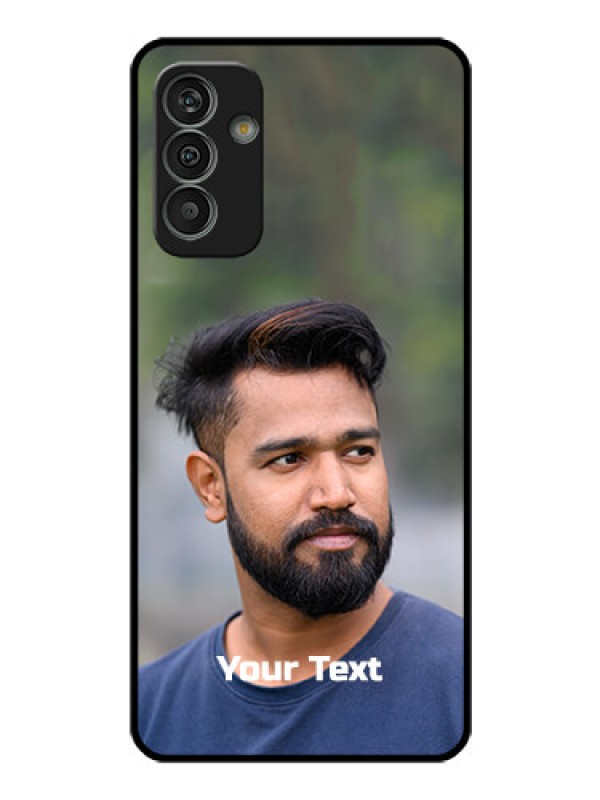 Custom Galaxy M13 4G Glass Mobile Cover: Photo with Text