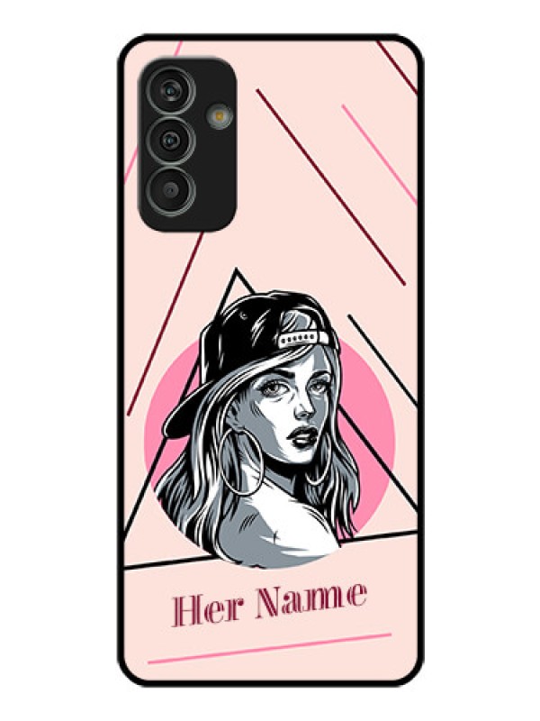 Custom Galaxy M13 4G Personalized Glass Phone Case - Rockstar Girl Design