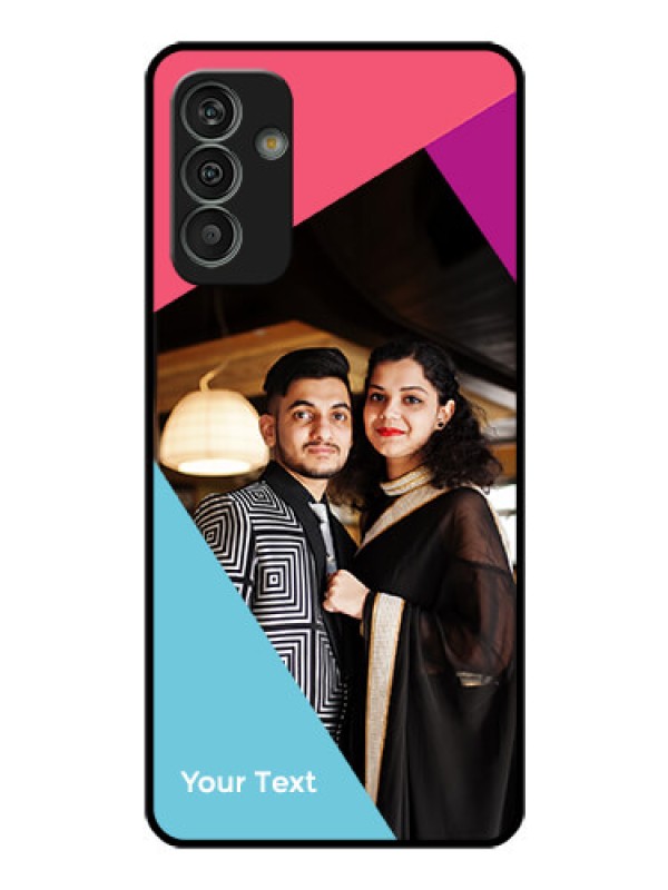 Custom Galaxy M13 4G Custom Glass Mobile Case - Stacked Triple colour Design