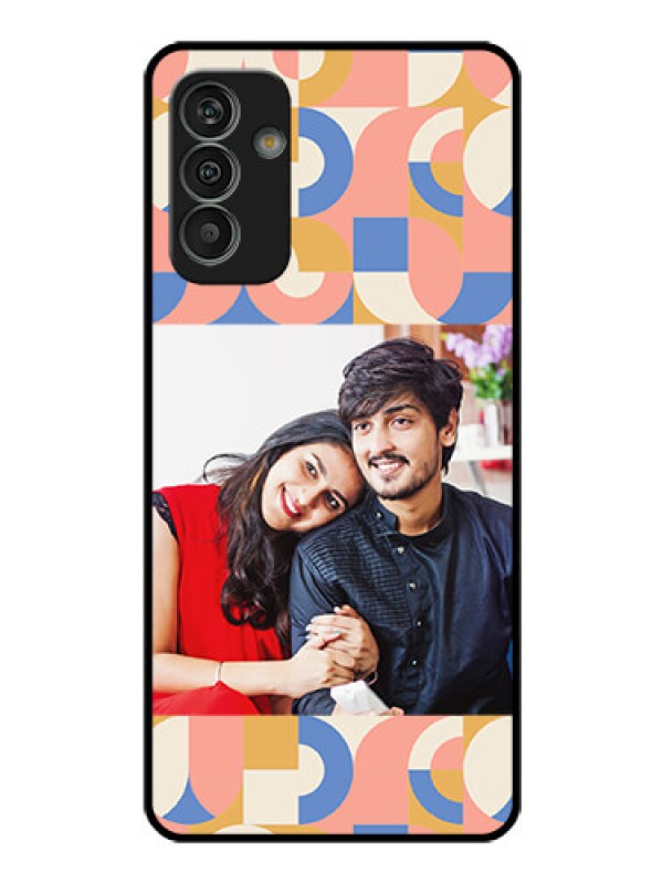Custom Galaxy M13 4G Photo Printing on Glass Case - Semi-circle Maze Pattern Design