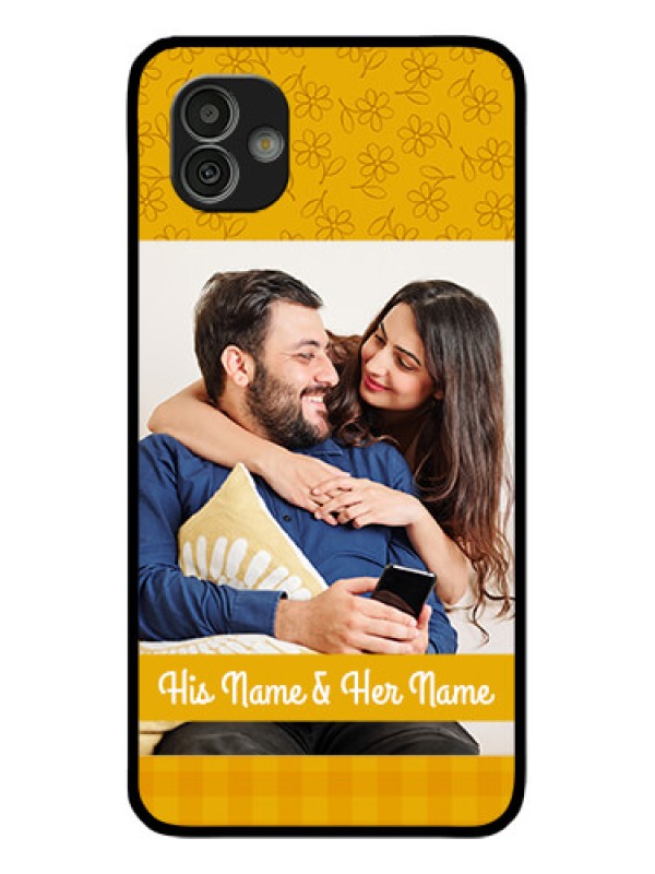 Custom Samsung Galaxy M13 5G Custom Glass Mobile Case - Yellow Floral Design
