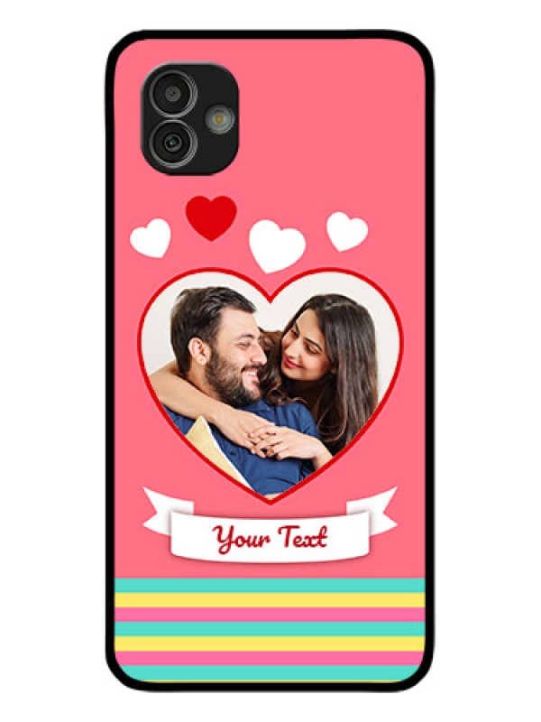 Custom Samsung Galaxy M13 5G Photo Printing on Glass Case - Love Doodle Design