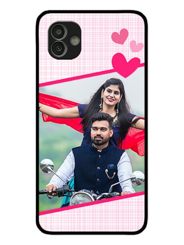 Custom Samsung Galaxy M13 5G Custom Glass Phone Case - Love Shape Heart Design