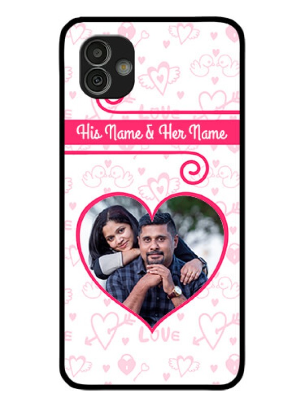 Custom Samsung Galaxy M13 5G Personalized Glass Phone Case - Heart Shape Love Design