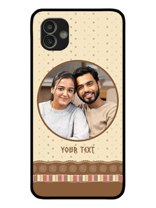 Custom Samsung Galaxy M13 5G Custom Glass Mobile Case - Brown Dotted Mobile Case Design