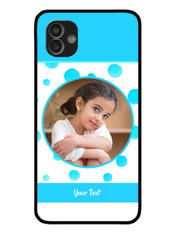 Custom Samsung Galaxy M13 5G Photo Printing on Glass Case - Blue Bubbles Pattern Design