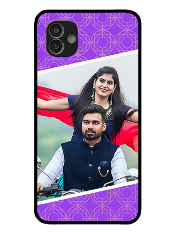 Custom Samsung Galaxy M13 5G Custom Glass Phone Case - Violet Pattern Design