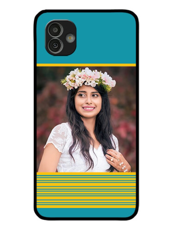 Custom Samsung Galaxy M13 5G Custom Glass Phone Case - Yellow & Blue Design