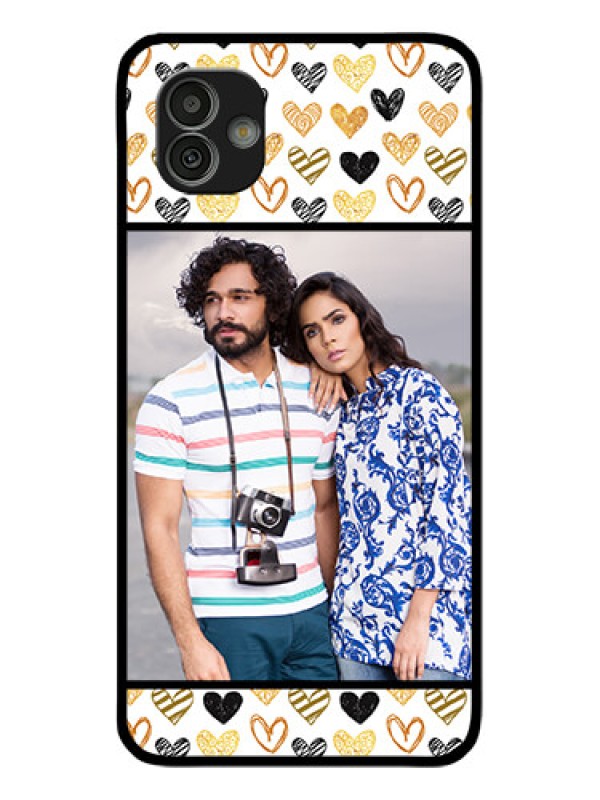 Custom Samsung Galaxy M13 5G Photo Printing on Glass Case - Love Symbol Design