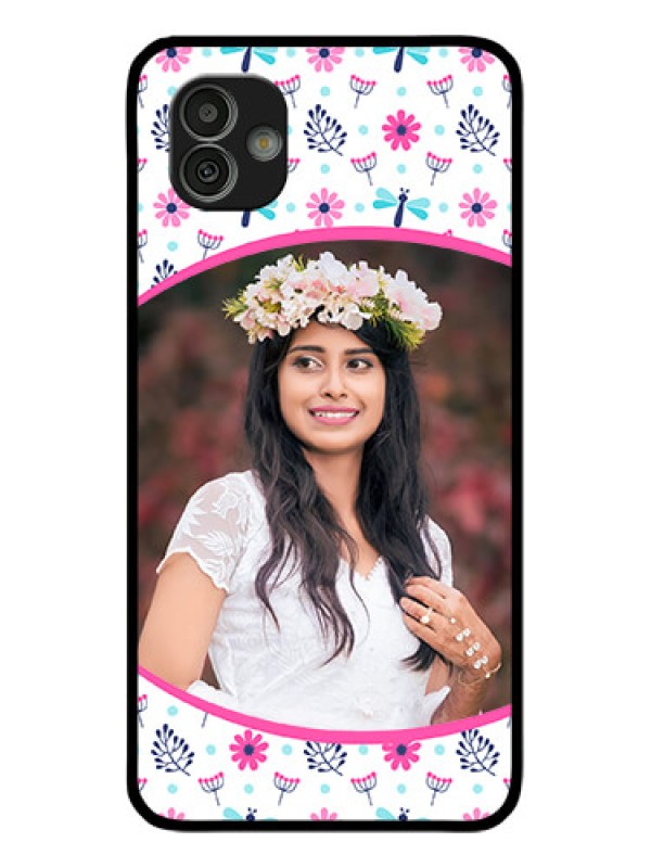 Custom Samsung Galaxy M13 5G Photo Printing on Glass Case - Colorful Flower Design
