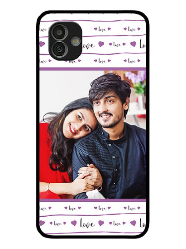 Custom Samsung Galaxy M13 5G Custom Glass Mobile Case - Couples Heart Design