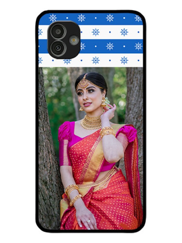 Custom Samsung Galaxy M13 5G Photo Printing on Glass Case - Snow Pattern Design