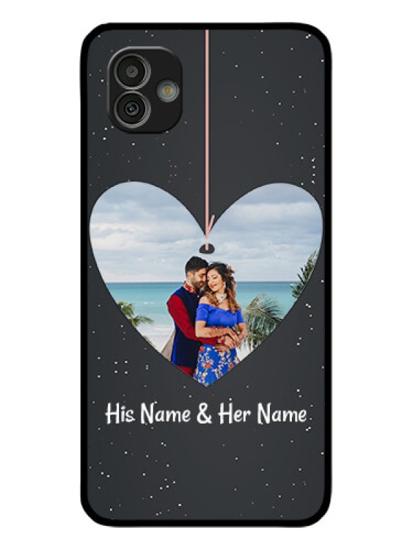 Custom Samsung Galaxy M13 5G Custom Glass Phone Case - Hanging Heart Design