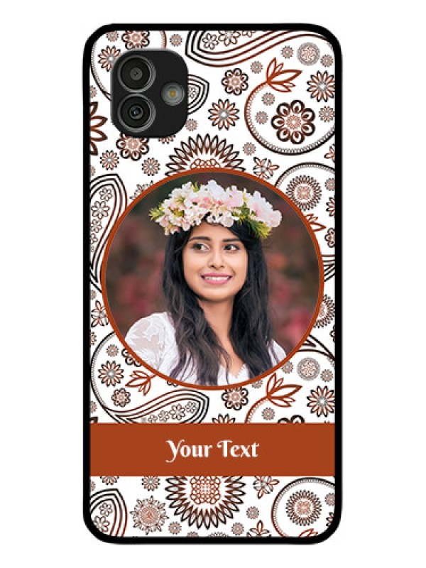 Custom Samsung Galaxy M13 5G Custom Glass Mobile Case - Abstract Flower Design