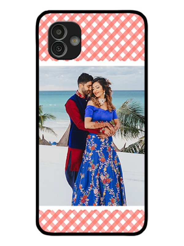 Custom Samsung Galaxy M13 5G Personalized Glass Phone Case - Pink Pattern Design