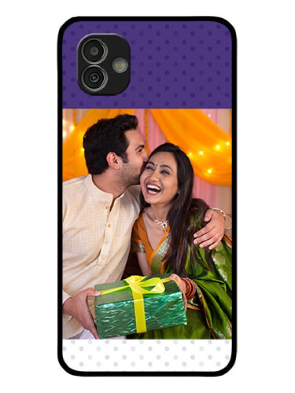 Custom Samsung Galaxy M13 5G Personalized Glass Phone Case - Violet Pattern Design
