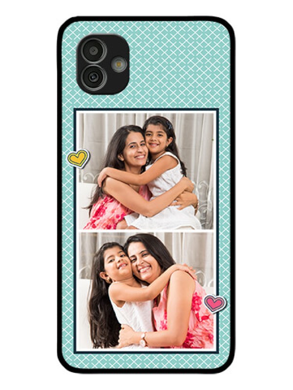 Custom Samsung Galaxy M13 5G Custom Glass Phone Case - 2 Image Holder with Pattern Design