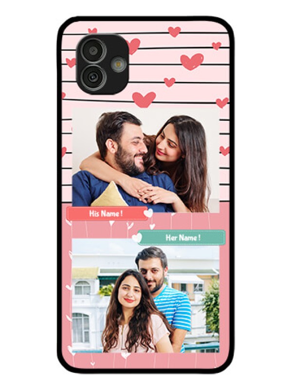 Custom Samsung Galaxy M13 5G Custom Glass Mobile Case - Photo with Heart Design