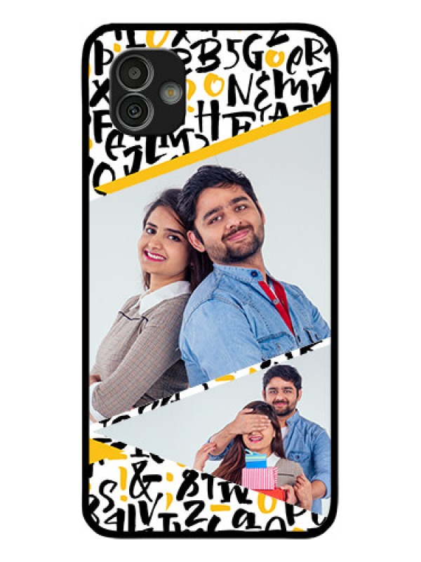 Custom Samsung Galaxy M13 5G Custom Glass Mobile Case - Letters Pattern Design