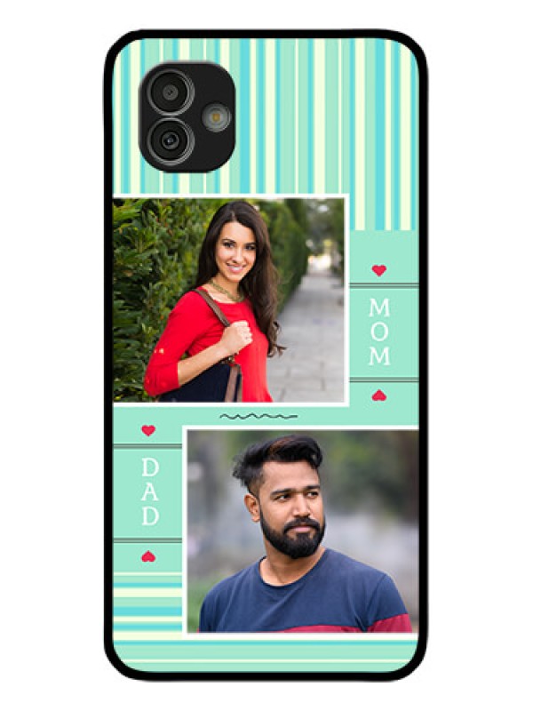Custom Samsung Galaxy M13 5G Custom Glass Phone Case - Mom & Dad Pic Design