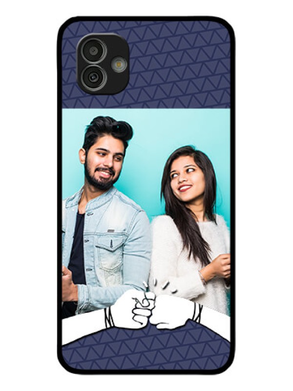Custom Samsung Galaxy M13 5G Photo Printing on Glass Case - with Best Friends Design