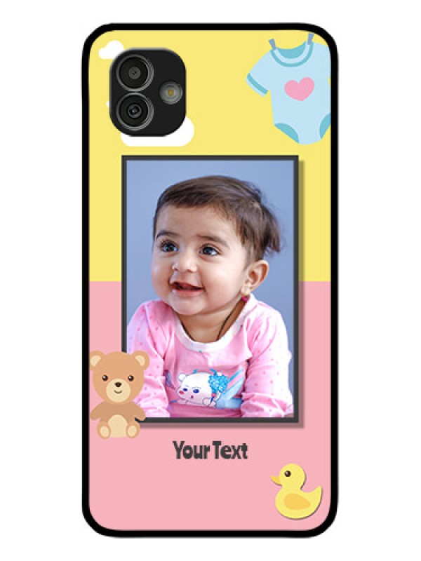 Custom Samsung Galaxy M13 5G Photo Printing on Glass Case - Kids 2 Color Design