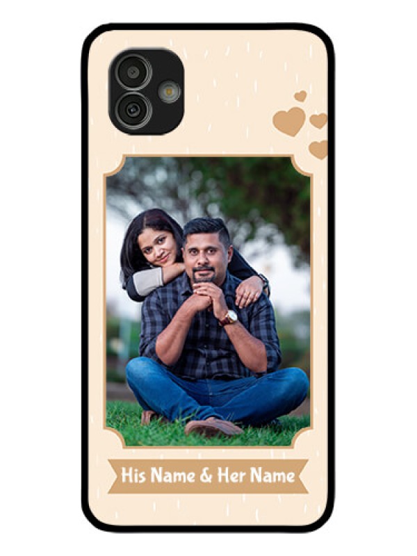 Custom Samsung Galaxy M13 5G Custom Glass Phone Case - with confetti love design