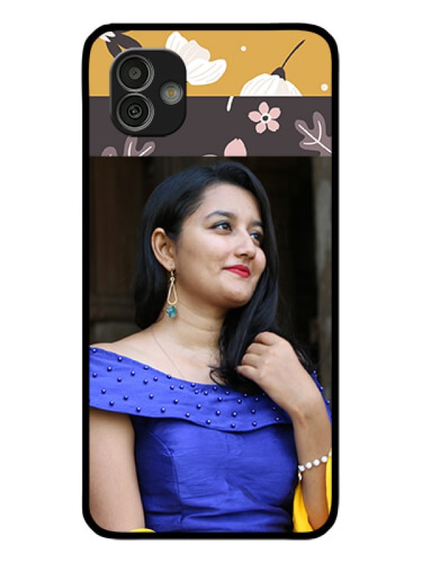 Custom Samsung Galaxy M13 5G Custom Glass Phone Case - Stylish Floral Design