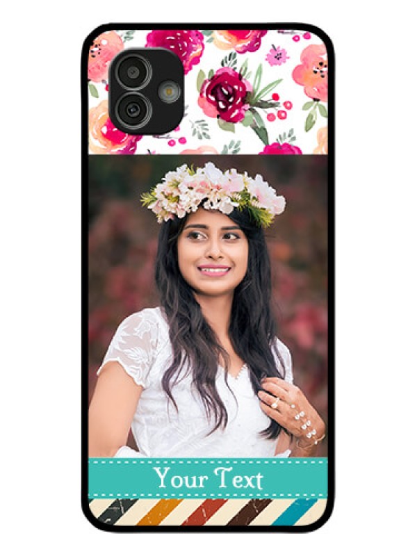 Custom Samsung Galaxy M13 5G Custom Glass Phone Case - Watercolor Floral Design