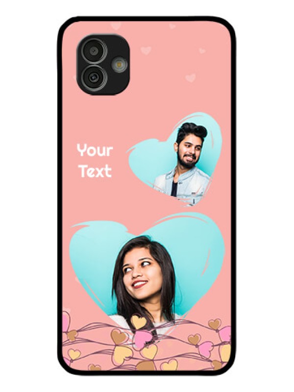 Custom Samsung Galaxy M13 5G Custom Glass Mobile Case - Love Doodle Design