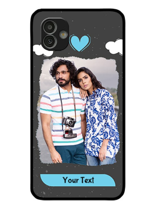 Custom Samsung Galaxy M13 5G Custom Glass Phone Case - Splashes with love doodles Design