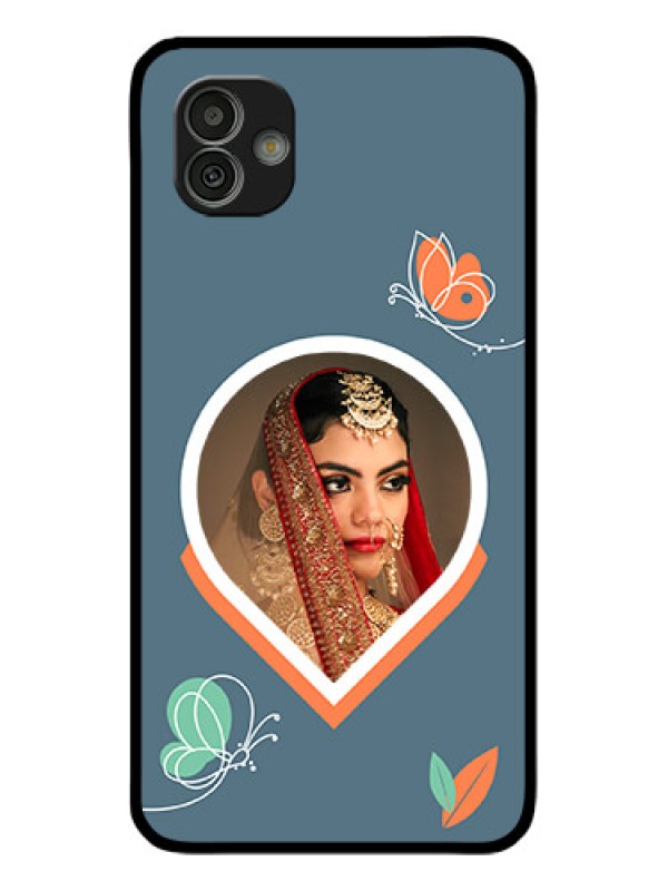 Custom Galaxy M13 5G Custom Glass Mobile Case - Droplet Butterflies Design
