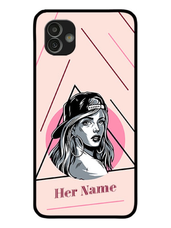 Custom Galaxy M13 5G Personalized Glass Phone Case - Rockstar Girl Design