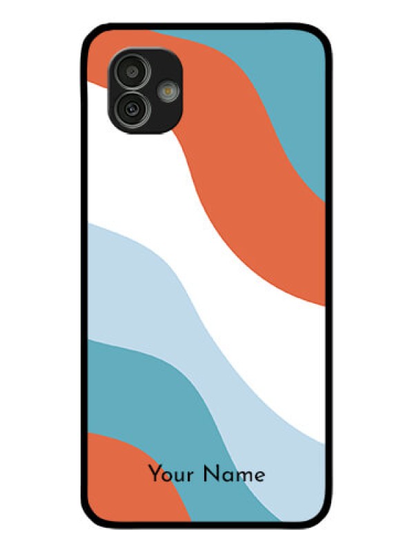 Custom Galaxy M13 5G Custom Glass Mobile Case - coloured Waves Design