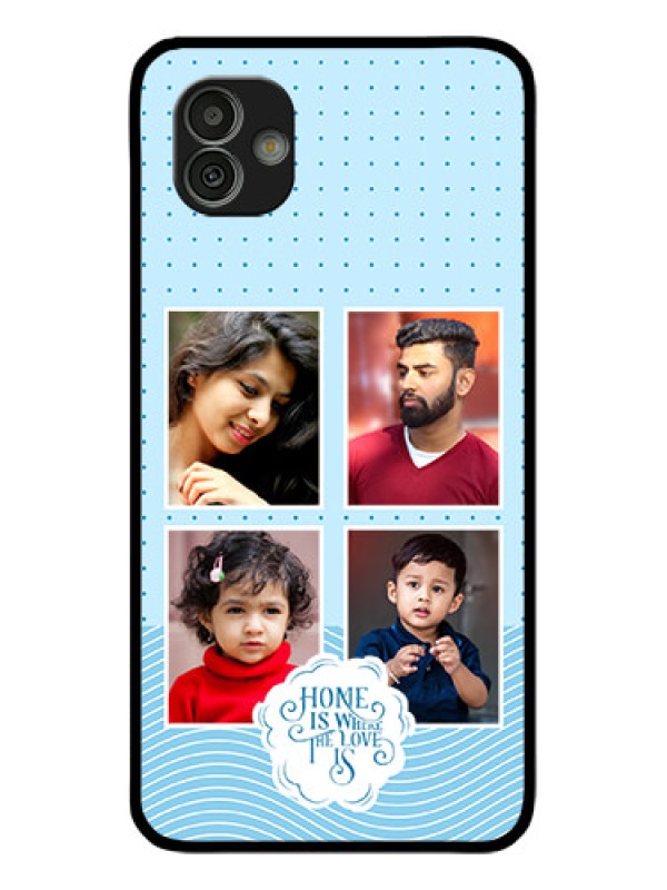 Custom Galaxy M13 5G Custom Glass Phone Case - Cute love quote with 4 pic upload Design