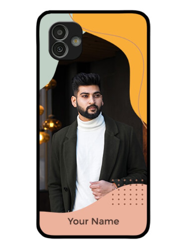 Custom Galaxy M13 5G Personalized Glass Phone Case - Tri-coloured overlay design